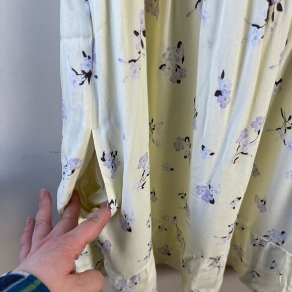 Aritzia SUNDEH Zane puff-sleeve Cottagecore floral butter yellow dress SZ Medium - Picture 9 of 16